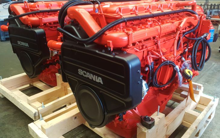 Hermotorisering CCR2 gecertificeerde Scania DI13-071M motoren. 